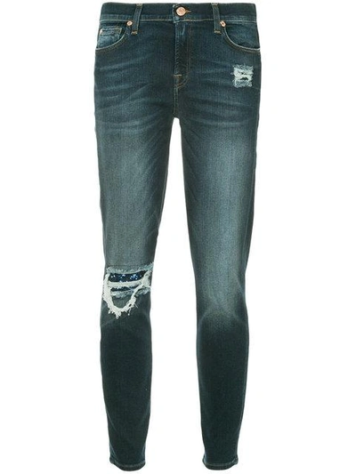 7 For All Mankind Slim-fit Distressed Jeans