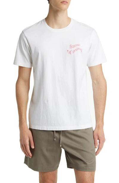 Frame Logo Graphic T-shirt In Blanc W/ Pop Rose