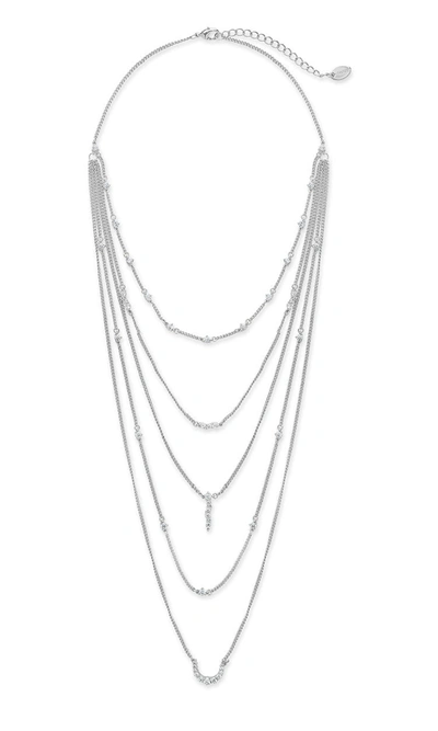 Sterling Forever Faye Multi Layer Necklace In Silver