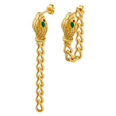 Akalia Power Moves Gold Plated Pendant Earrings