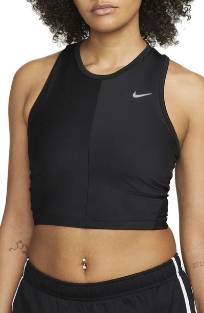 Nike Women's Ribbed Running Tank Top In Black