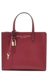 Marc Jacobs Mini Grind Coated Leather Tote In Pomegranate