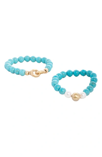 Saachi 1.eternity Stretch Bracelets In Turquoise