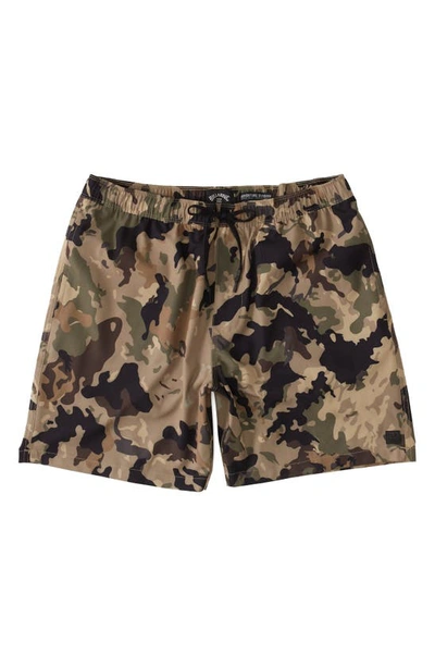 Billabong Surftrek Elastic Waist Shorts In Camo