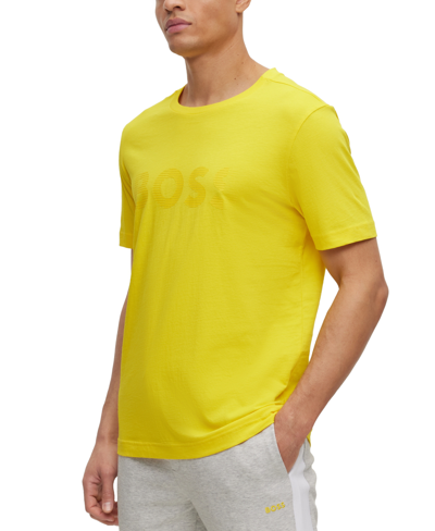 Hugo Boss Boss By  Men's Regular-fit Stretch Cotton T-shirt In Bright Yellow