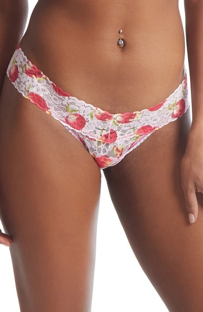 Hanky Panky Printed Daily Lace Printed Low Rise Thong In Abundance