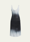 Peter Do Detachable Tank Top Dress In Grayscale Brushst