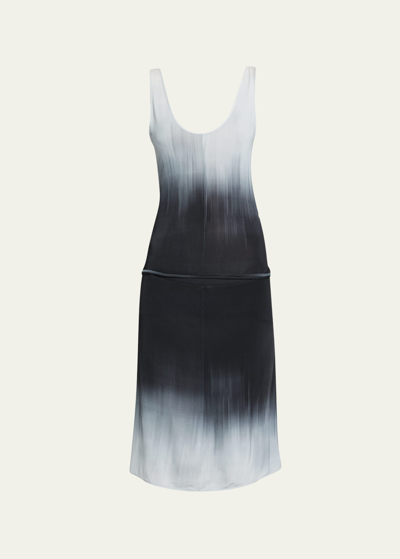 Peter Do Detachable Tank Top Dress In Grayscale Brushst
