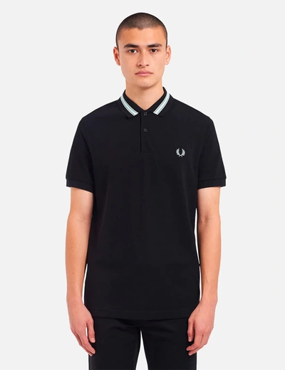 Fred Perry Tramline Tipped Polo Shirt In Black