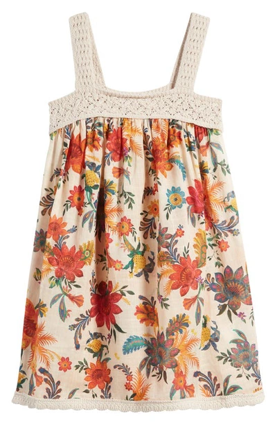 Zimmermann Kids Ginger Floral-print Cotton Dress In Neutrals
