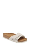 Birkenstock Women's Oita Suede Leather Slide Sandals From Finish Line In Antique White