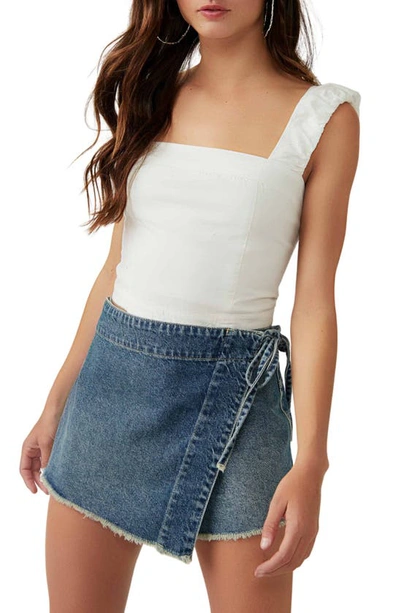 Free People Ashley Cotton Tank Top In Optic White