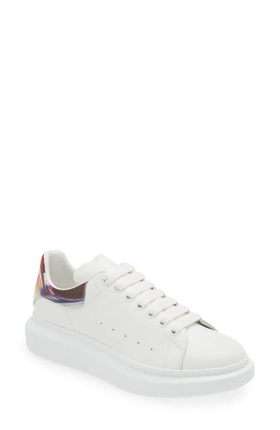 Alexander Mcqueen Men's Perforated Leather Low-top Sneakers In White Multi