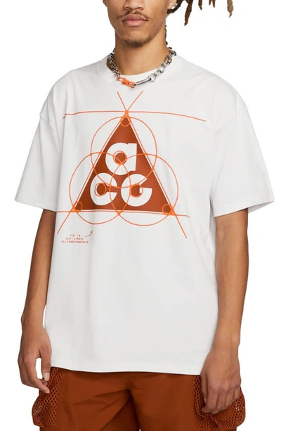 Nike Acg Leyline Graphic T-shirt In White