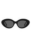 Armani Exchange 50mm Gradient Small Cat Eye Sunglasses In Black