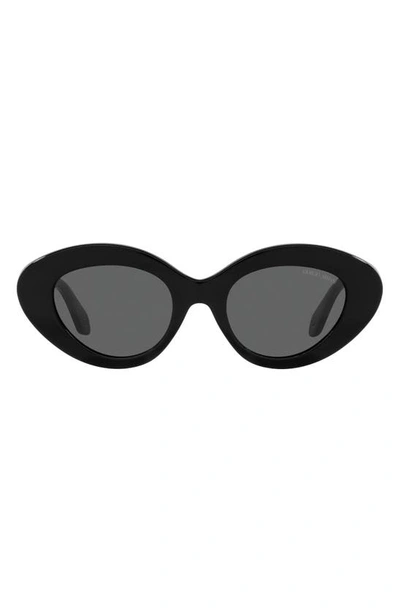 Armani Exchange 50mm Gradient Small Cat Eye Sunglasses In Black