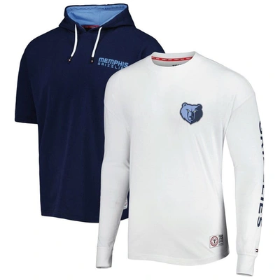 Tommy Jeans Men's  Navy, White Memphis Grizzlies Matthew 2-in-1 T-shirt And Hoodie Combo Set In Navy,white