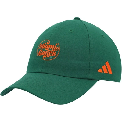 Adidas Originals Adidas Green Miami Hurricanes Slouch Adjustable Hat