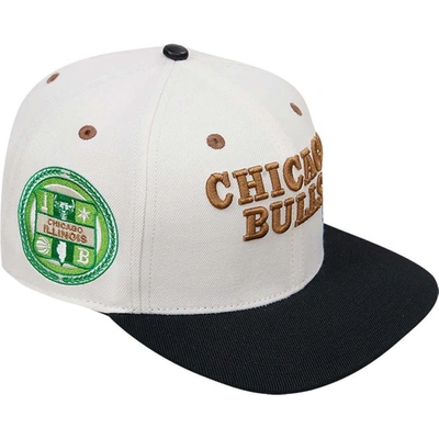Post Cream/black Chicago Bulls Album Cover Snapback Hat