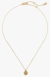 Kate Spade Pavé Mini Initial Pendant Necklace In Clear/ Gold E