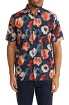 Good Man Brand Big On-point Short Sleeve Stretch Organic Cotton Button-up Shirt In Photoreal Floral
