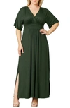 Kiyonna Vienna Maxi Dress In Matcha Green Tea