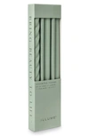 Illume Assorted 3-pack Taper Candles In Green