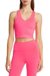 Alo Yoga Real Sports Bra In Fluorescent Pink Coral