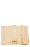 Rebecca Minkoff Small Chevron Quilted Love Leather Crossbody Bag In Driftwood