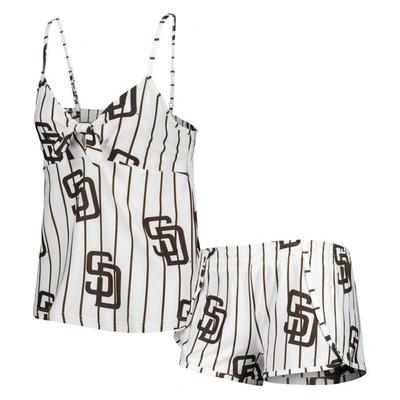 Concepts Sport Women's  White San Diego Padres Reel Allover Print Tank Top And Shorts Sleep Set