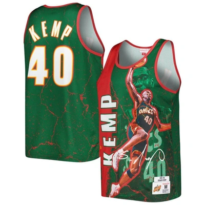 Mitchell & Ness Shawn Kemp Green Seattle Supersonics 1995-96 Hardwood Classics Player Burst Tank Top