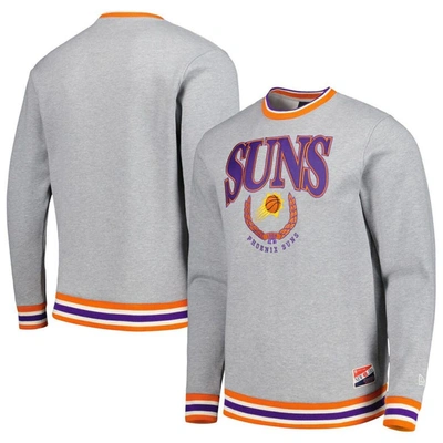 New Era Unisex  Grey Phoenix Suns Vintage Throwback Crew Sweatshirt