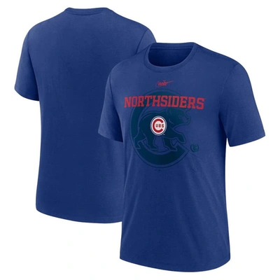 Nike Royal Chicago Cubs Rewind Retro Tri-blend T-shirt