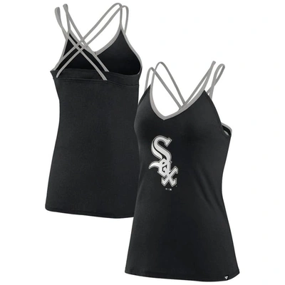 Fanatics Branded Black Chicago White Sox Barrel It Up Cross Back V-neck Tank Top