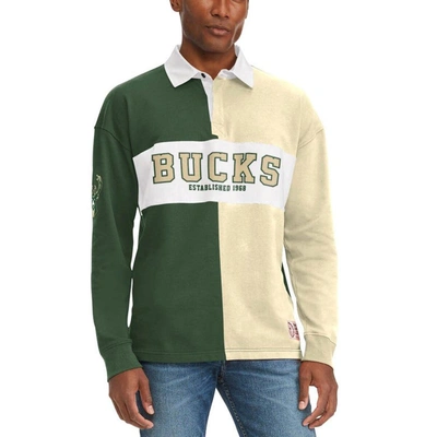 Tommy Jeans Men's  Green, Cream Milwaukee Bucks Ronnie Rugby Long Sleeve T-shirt In Green,cream