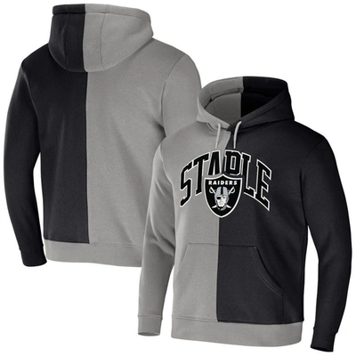 Staple Nfl X  Gray Las Vegas Raiders Split Logo Pullover Hoodie