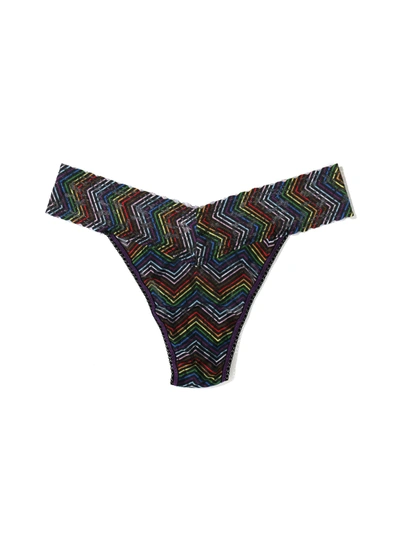 Hanky Panky Printed Signature Lace Original Rise Thong Up All Night In Multicolor