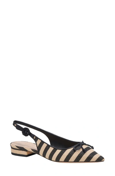 Kate Spade Veronica Raffia Slingback Pumps In Black/ Beach Sand