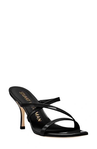 Stuart Weitzman Women's Strapeze 85 Strappy Slip On High Heel Sandals In Black