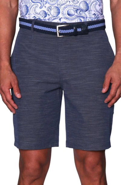 Tailorbyrd Textured Performance Shorts In Navy