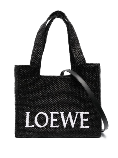 Loewe X Paula's Ibiza Medium Font Tote Bag In Black