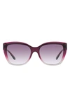 Emporio Armani 55mm Gradient Cat Eye Sunglasses In Violet