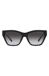 Emporio Armani 55mm Gradient Cat Eye Sunglasses In Shiny Black