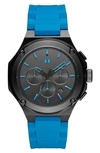 Mvmt Watches Mvmt Raptor Chronograph Silicone Strap Watch, 46.5mm In Blue Black