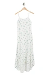 Love...ady Ditsy Floral Print High-low Ruffle Dress In Kelly Green