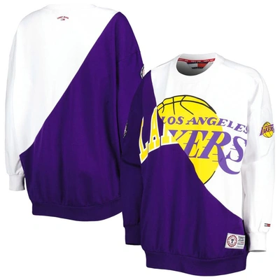Tommy Jeans Women's  Purple, White Los Angeles Lakers Ariel Pullover Sweatshirt In Purple,white