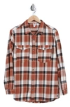 Roxy Let It Go Relaxed Fit Cotton Flannel Shirt In Rustic Brown Forrest
