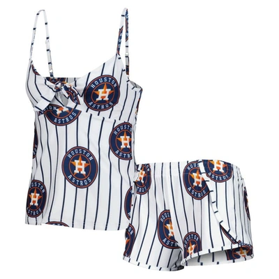 Concepts Sport Women's  White Houston Astros Reel Allover Print Tank Top And Shorts Sleep Set