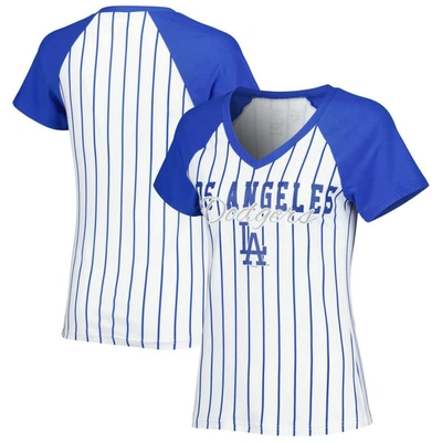 Concepts Sport White Los Angeles Dodgers Reel Pinstripe Nightshirt