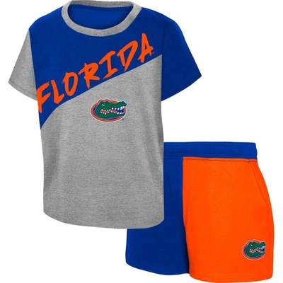 Outerstuff Kids' Toddler Heather Gray Florida Gators Super Star T-shirt & Shorts Set